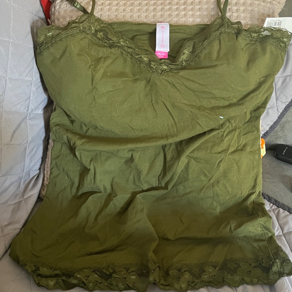 No Boundaries Olive Lace Camisole